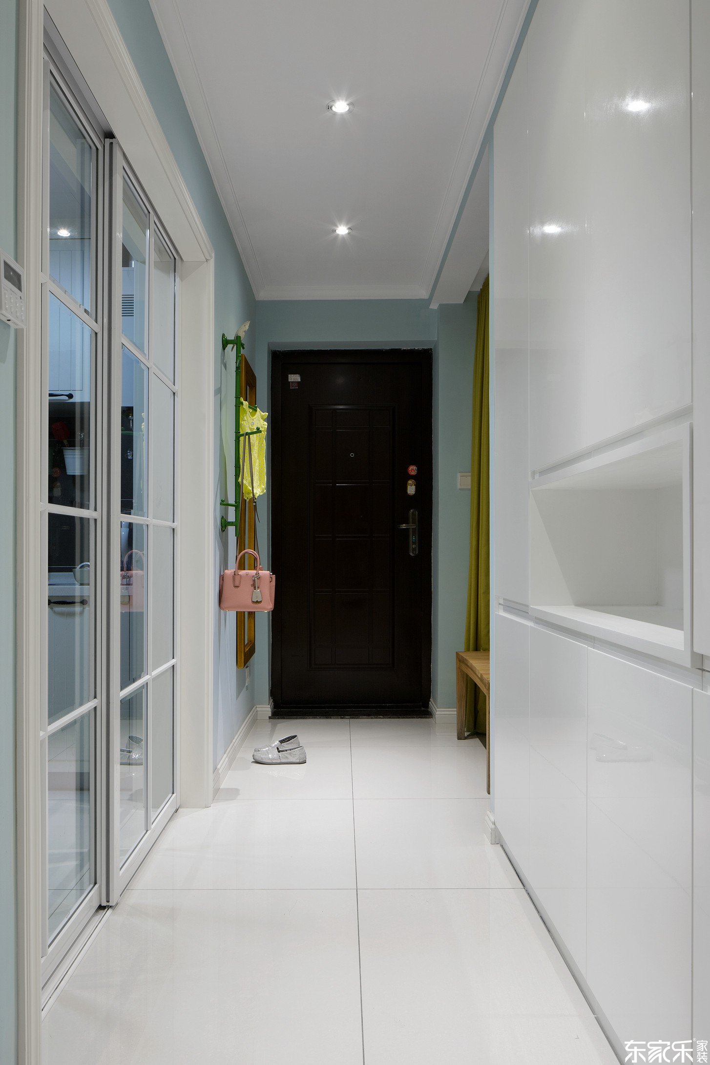 70平米混搭風格客廳玄關設計圖